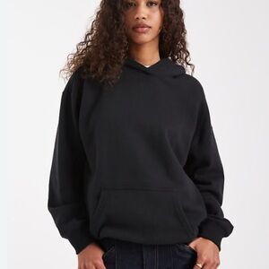 Hollister Black Mini Logo Boyfriend Hoodie- Large